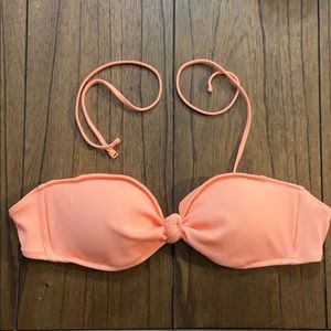 Aerie Peach Bandeau Bikini Top